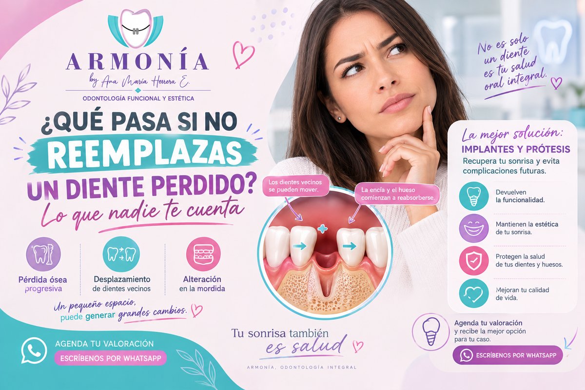 ¿Qué pasa si no reemplazas un diente perdido? — Armonía, Neiva, Huila